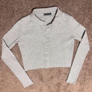 Brandy Melville - grey long sleeved top or cardigan